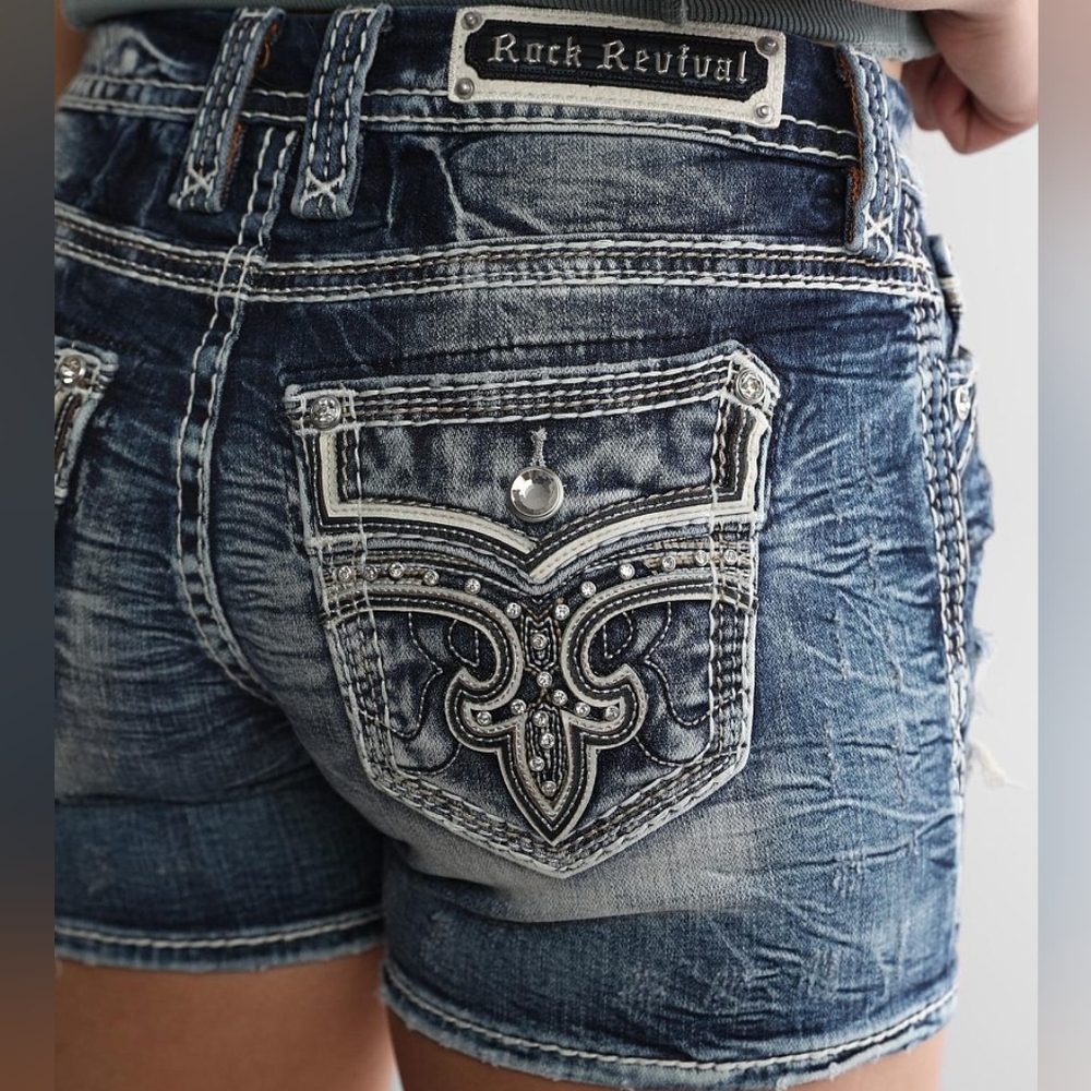 🤘NeW!!🎸 ROCK REVIVAL PEACOAT EASY STRETCH SHORTS 29